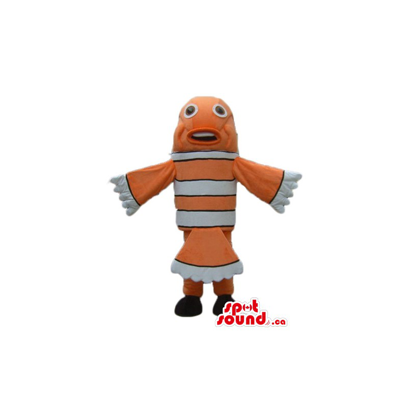Striped orange black and white fish Mascot costume fancy dress - SpotSound  Mascots in Canada / US / Latin America Sizes L (175-180CM)