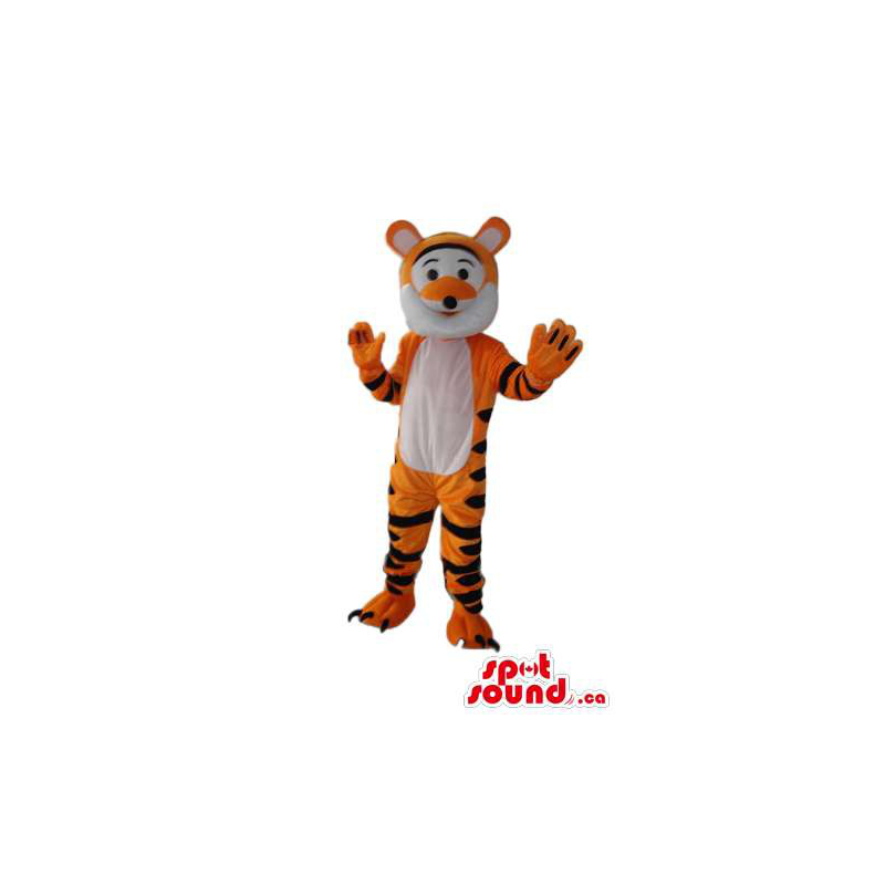 Fairy-Tale Orange Tiger Plush Mascot With A White Belly And Face