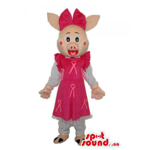 Peppa Pig no vestido dos desenhos animados da mascote do personagem traje  vermelho - SpotSound Mascotes no Canadá / mascote US / Cortar L (175-180CM)