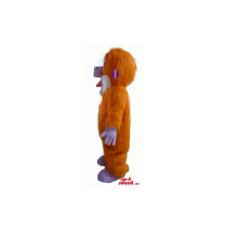 Personagem de fantasia de mascote Orange Lion vestido com um